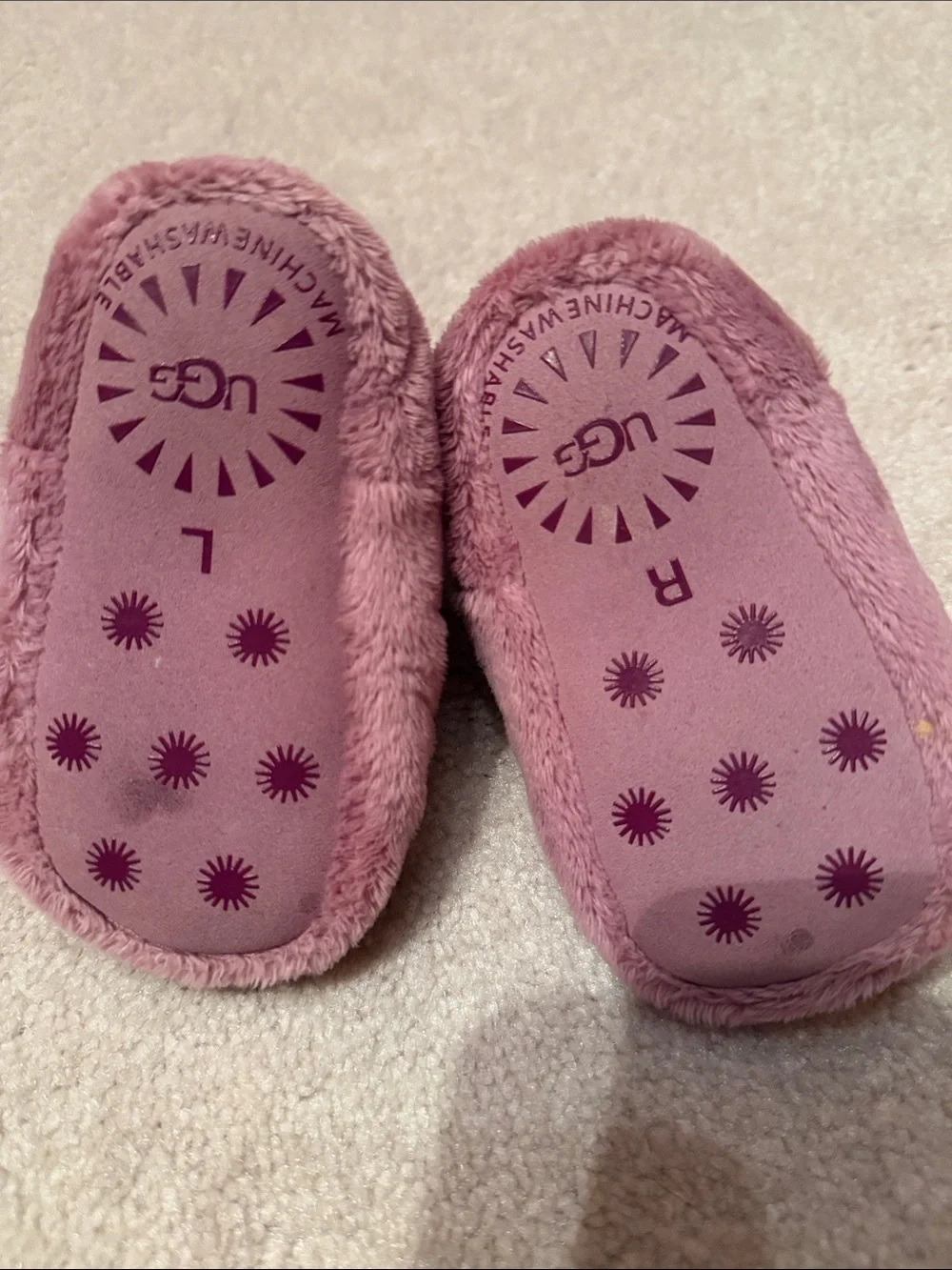 Ugg Plush Baby/Toddler Slip-On Booties in Dusty Rose